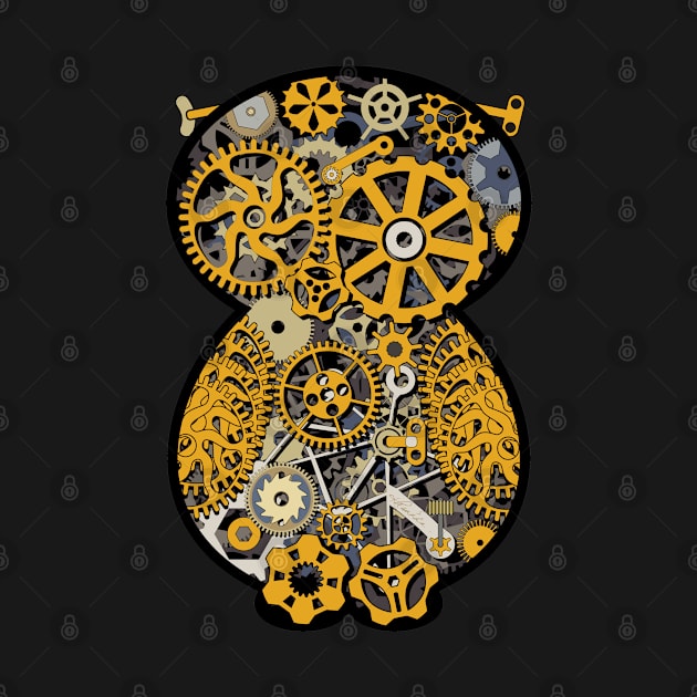 Steampunk Gears Owl by PrettyGhoul