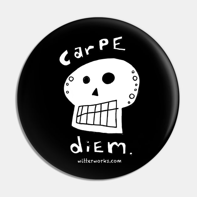 Carpe Diem Skull Pin by witterworks