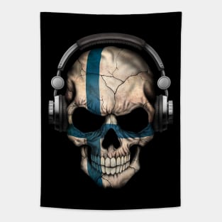 Dark Skull Deejay with Finnish Flag Tapestry