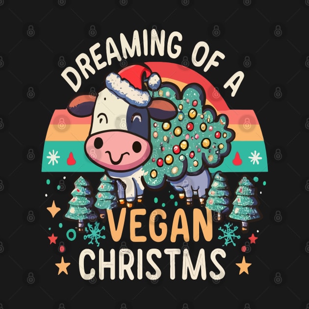 Cute Cow I'm Dreaming of a Vegan Christmas Funny Men Women by rhazi mode plagget