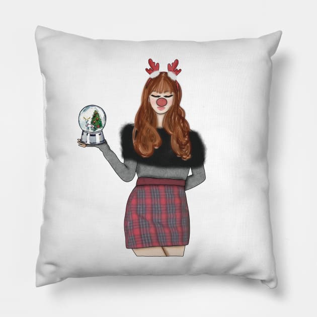 Holiday Girl 3 Pillow by piscoletters