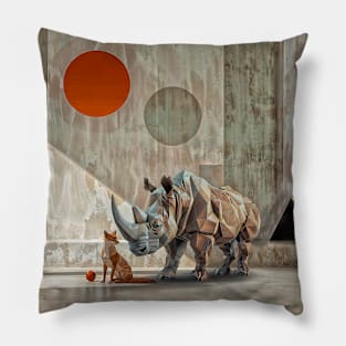 Abstract Harmony Geometric Animals and Colors Pillow