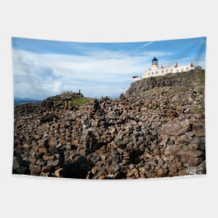 The Cairns in front of the Neist Point Lighthouse, Isle of Skye, Scotland Tapestry