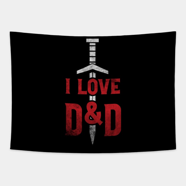 I Love D&D (Sword) Tapestry by WinterWolfDesign