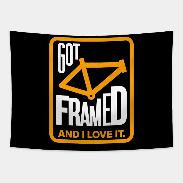 Got Framed Funny Bicycle Design Tapestry by silly bike