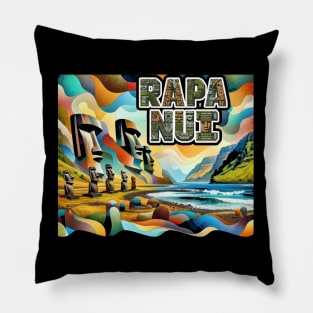 Rapa Nui National Park Easter Island Chile Art Pillow