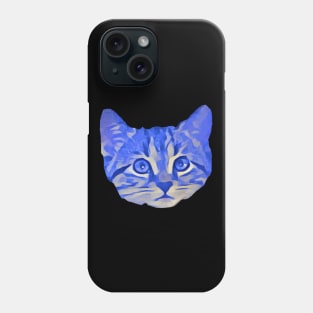 Kitty Face Blue Phone Case