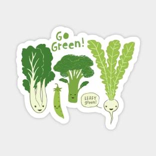 Go Green! Kawaii Cute Vegetables | Veggie Lover's Magnet