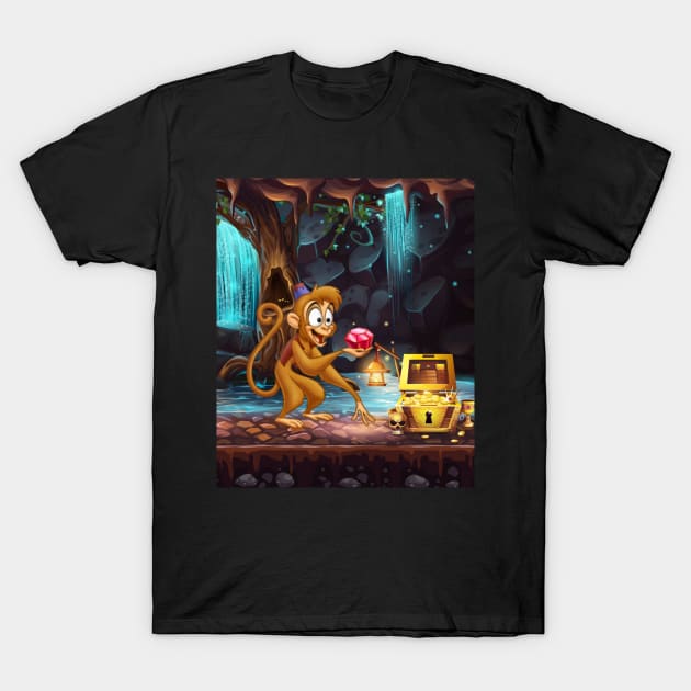 Abu Monkey Aladdin T-Shirt Genie lamp Gift - Abu Monkey - Pin