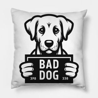 Bad Dog Mug Shot Illustration Pillow