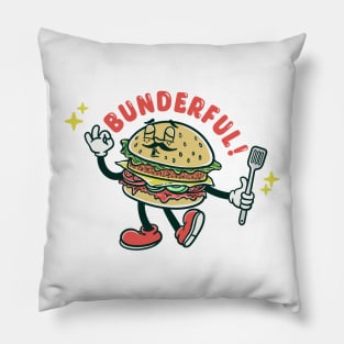 wonderful burger  pun cartoon Pillow