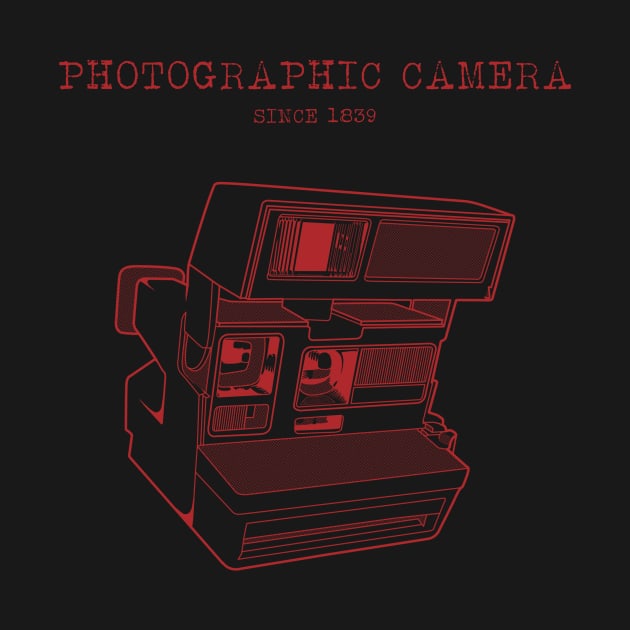 PHOTOGRAPHIC CAMERA red version / Vintage Camera Tshirt by leepianti