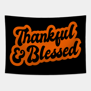 Thankful Blessed Lettering Thanksgiving Tapestry