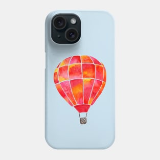 Watercolor Hot Air Balloon - red, orange, yellow Phone Case