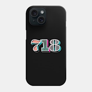 “typo-GRAPHIC-all” 718 Area Code Phone Case