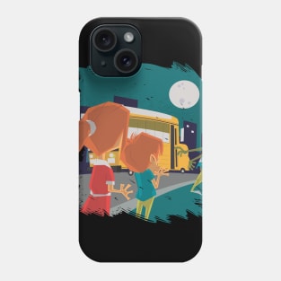 Zombie attacks school bus Phone Case