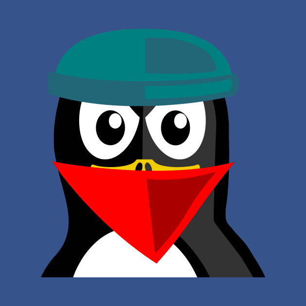 Crook Penguin Artwork for Black hat Coders and Nerds by PatrioTEEism