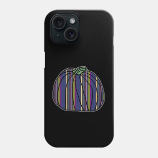 Halloween Horror Pumpkin Dark Blue Stripes Phone Case