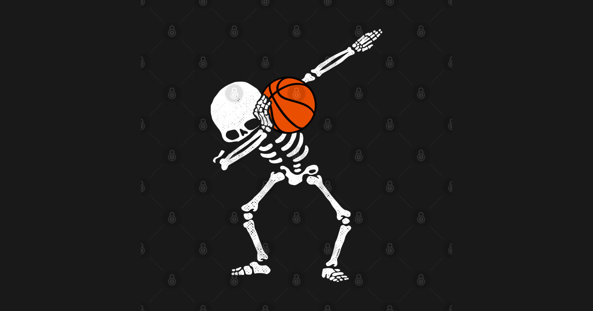 Halloween Dabbing Skeleton BASKETBALL T-Shirt Skeleton Dab - Halloween ...