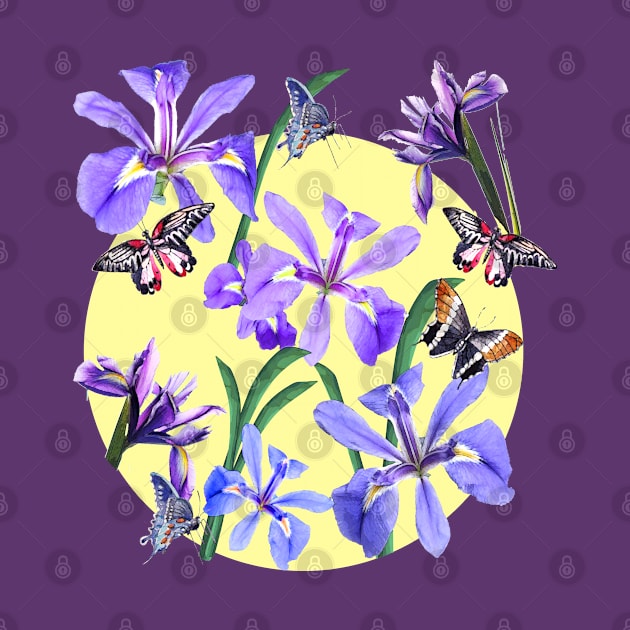 Irises and Butterflies by RoxanneG