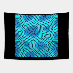 TURQUOISE GEOMETRIC SHELL PATTERN Tapestry