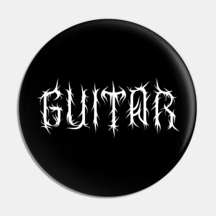 Guitar,Metal Music,Text Art,Logo Style Pin