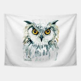 Watercolor Bubo Bubo Owl Tapestry