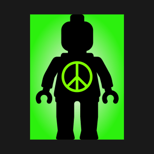 Black Minifig with Peace Symbol, Customize My Minifig T-Shirt