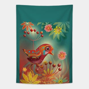 Fantastic Red Bird Tapestry