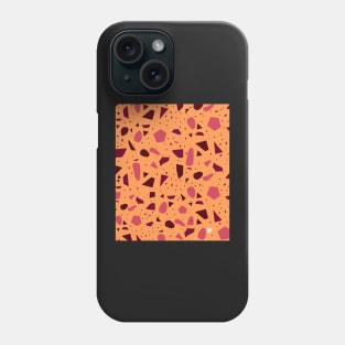 Seamless  Orange and Pink Terrazzo Pattern Phone Case