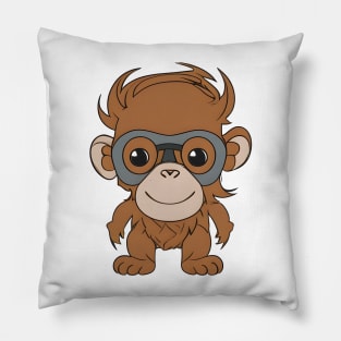 monkey in cartoon style Pillow