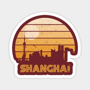 Retro Sunset Shanghai Magnet