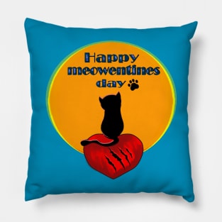 Happy meowentines day Pillow