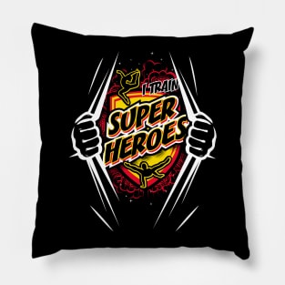 I Train Superheroes (Dark) Pillow