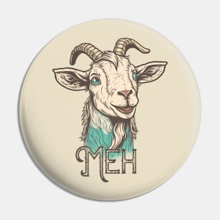 Meh Goat Funny Graphic Pin