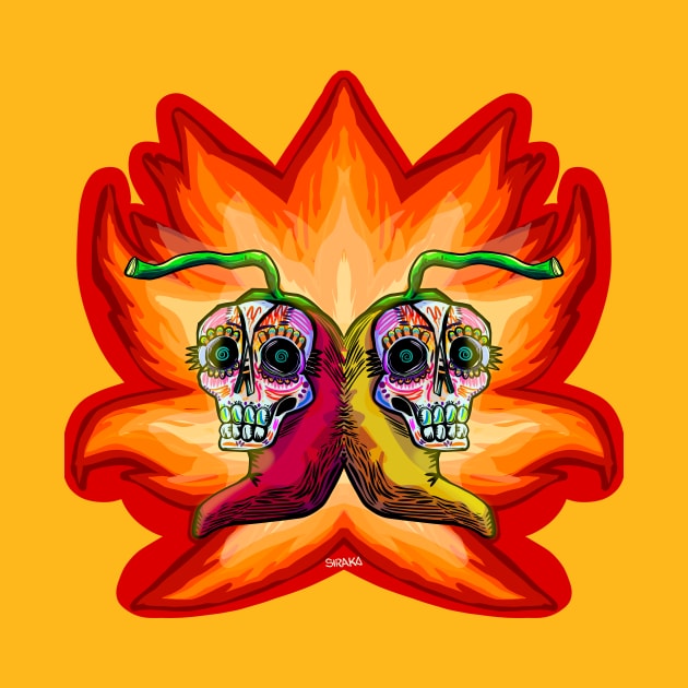 Chilitos picosos / Sugar skull chillis by ANDYWARHORE