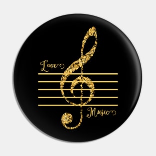 G clef,Treble clef,Love Music,musical notes.luxury style Pin