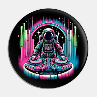 Retro Astronaut DJ Funny Astronaut Pin