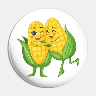 Cute corn couple hugging each other Pin