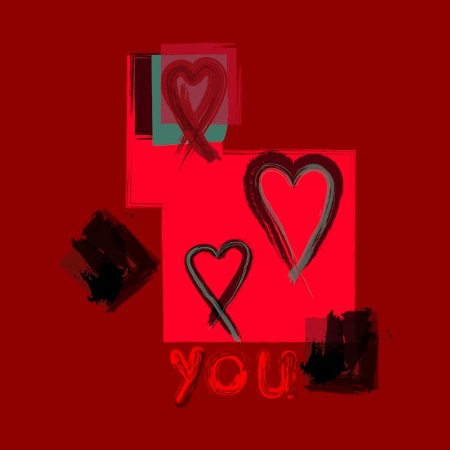 "Heart On You" Print - Red Combo by Nicky Brendon