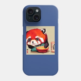 Kawaii Red Panda Eating Ramen Phone Case