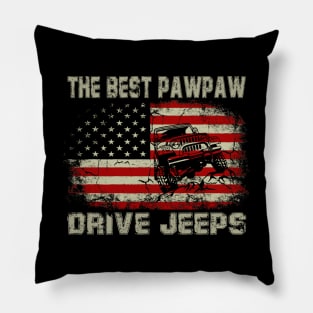 The Best Papaw Drive Jeeps American Flag Jeep Pillow