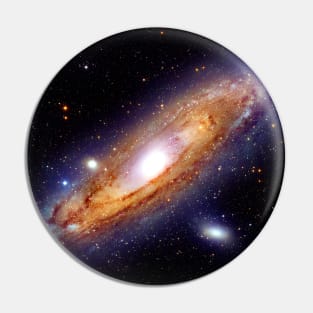 The Andromeda Galaxy in High Resolution Nasa Hubble Space Telescope Image Pin