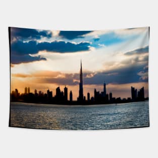 Dubai Landscape Golden Hour Tapestry