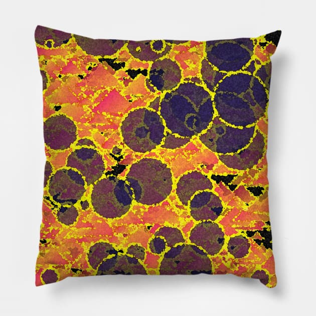 Bubbly orange abstract Pillow by Gaspar Avila