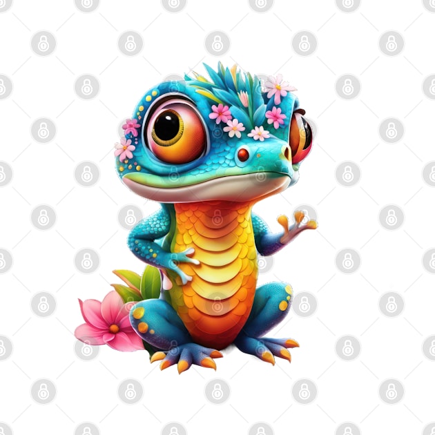 Lizard's Floral Fantasy by TooplesArt