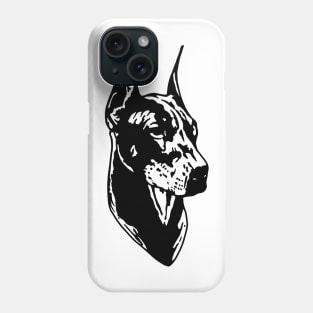 Black dobermann Phone Case