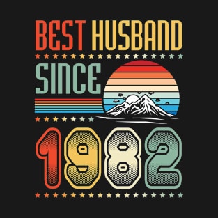 Best Husband Since 1982 Happy Wedding Married Anniversary 38 Years T-Shirt