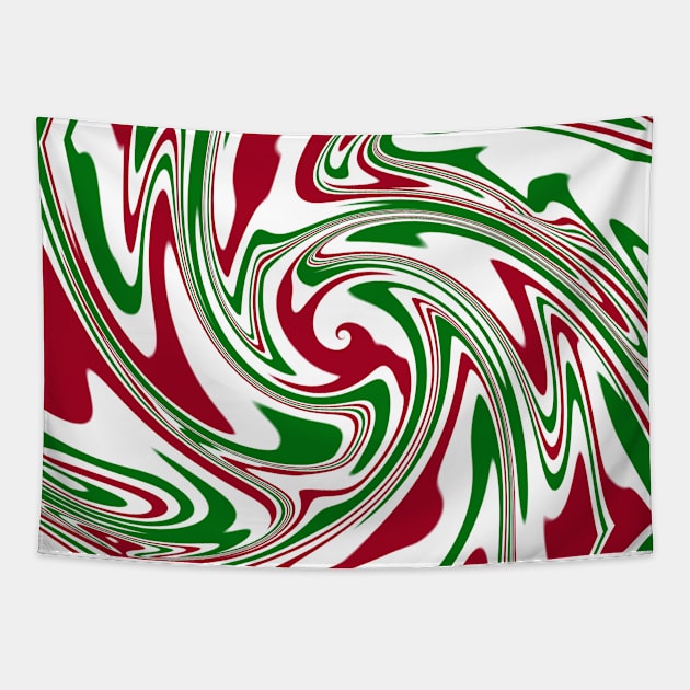 Psychedelic Christmas Swirl Tapestry by Kaleiope_Studio