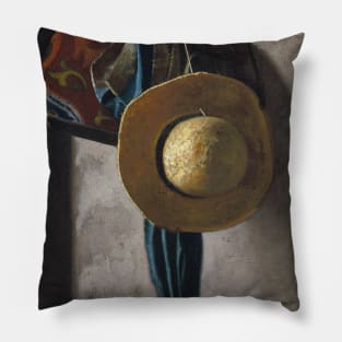 Straw Hat, Bag and Umbrella by John Frederick Peto Pillow